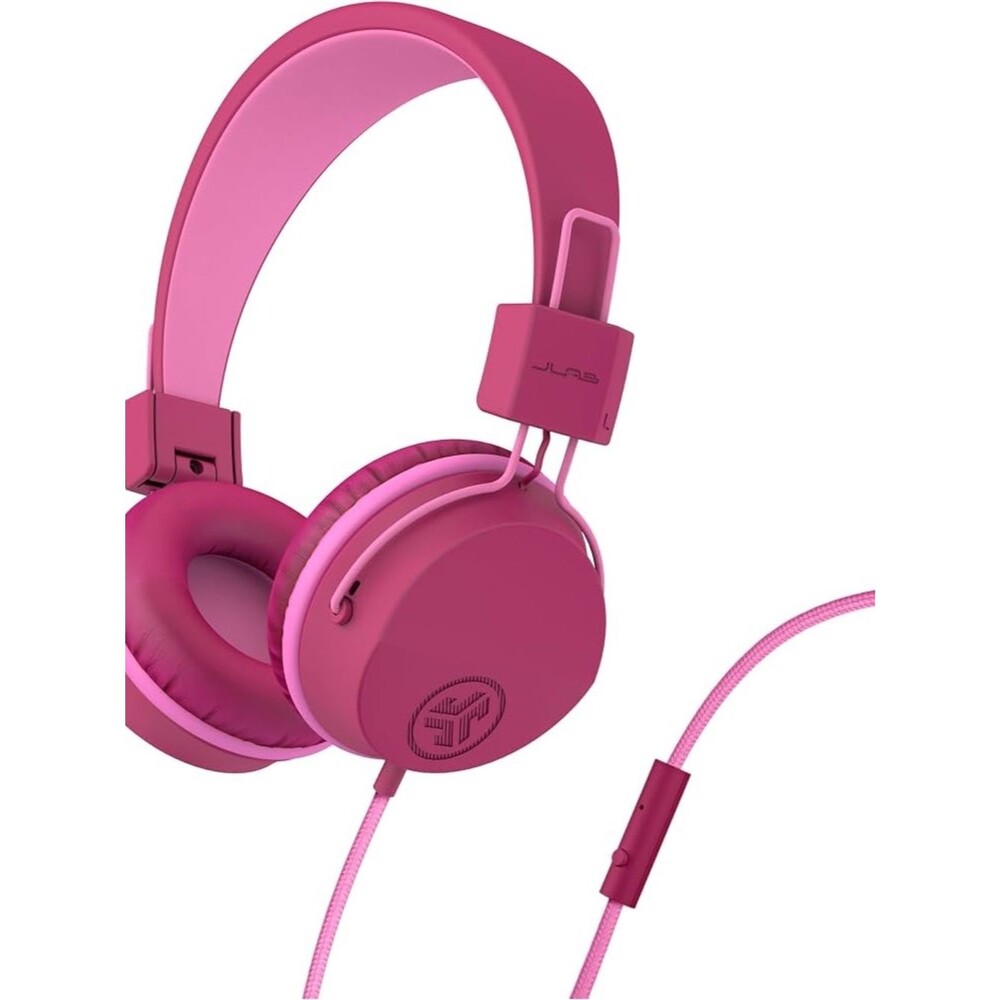Pink On-Ear Headphones — Lightweight Stereo Listening